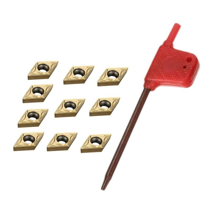 Lot De 10 Lames Carbure Tournage DCMT070204-HM YBC251 - Insert Diamant 55° Pour Acier Et Inox - Compatible Tours Et Fraiseuses CNC