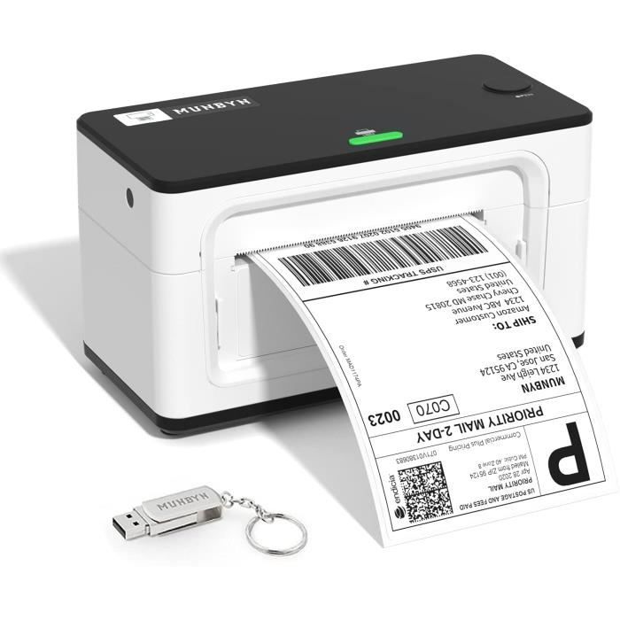 Imprimante Thermique D'étiquettes D100 Sans Encre - Bluetooth/USB, 203 Dpi, Formats A6 à A10