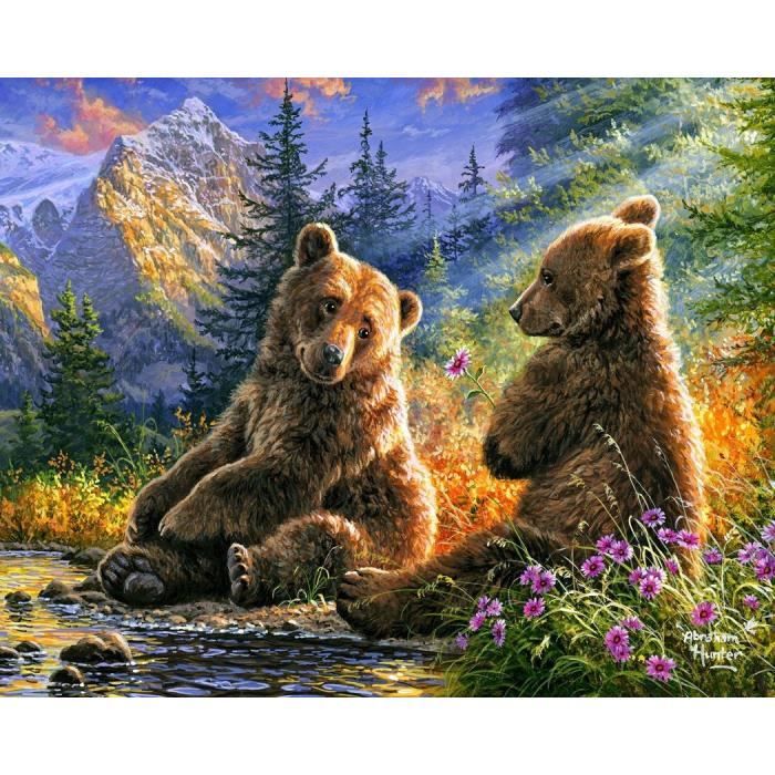Kit Peinture Diamant 5D – Tableau Chat Mignon Cabane à Neige 30x30cm, Loisir Créatif Pour Adultes Et Débutants