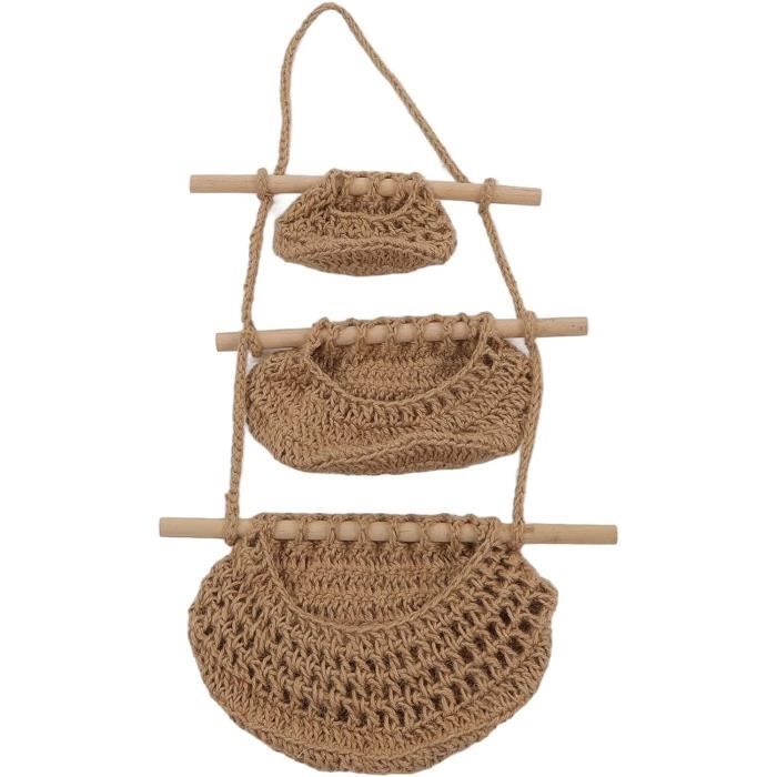 Corbeille à Fruits 3 Étages En Bois GMISUN - Rangement Cuisine Déco Naturelle - Style Rustique