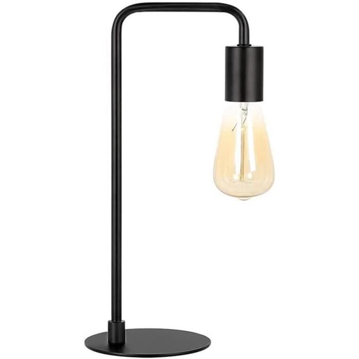 Lampe De Table Rétro Industrielle Bois & Métal – Style Vintage E27 Avec Interrupteur