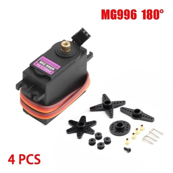 4 Servomoteurs Numériques Métal 13kg - Couple élevé Pour Modélisme RC (hélicoptère, Voiture, Robot, Bateau)