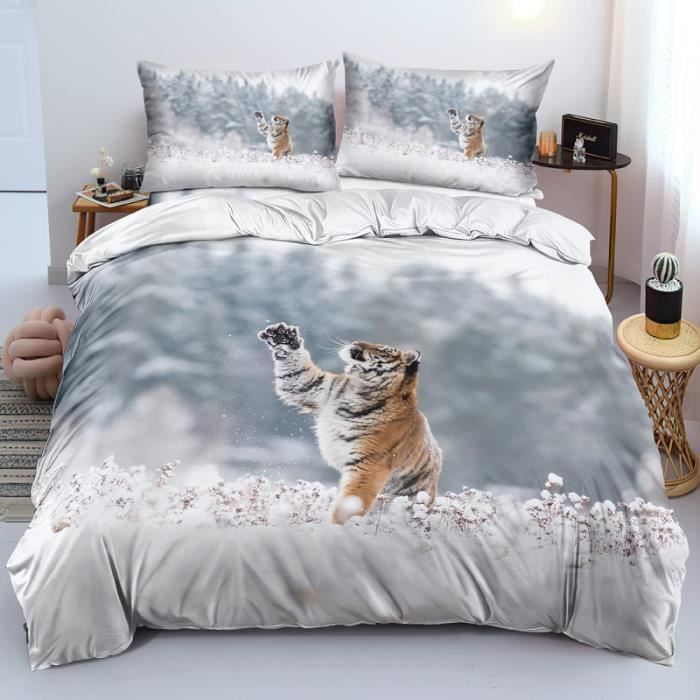 Parure de lit Le Roi Lion 3D effet 200*200cm 3 pieces fermeture éclair