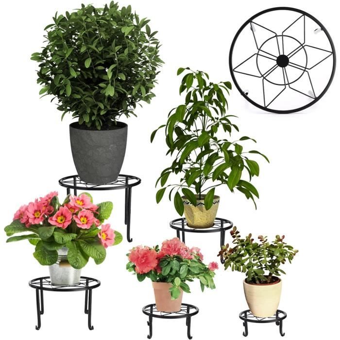 [Lot De 5] Support Pour Plantes En Pot,Porte-Pots De Fleurs En Fer Pour ...
