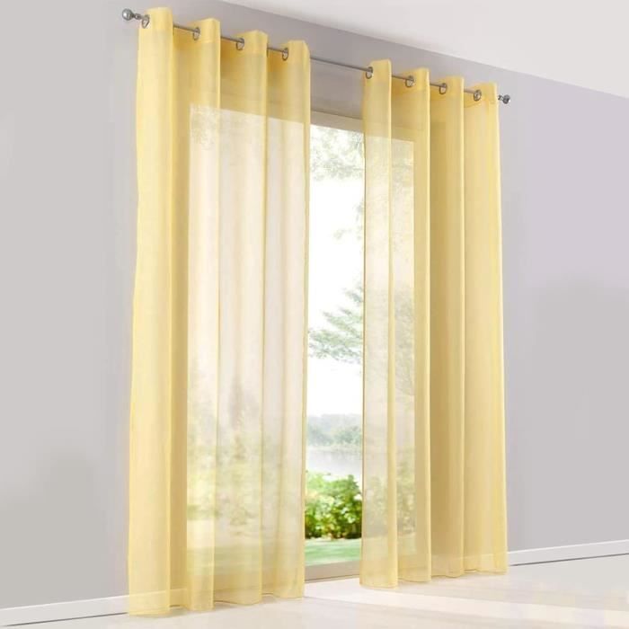 Voilage Salon SUNLIMEI 160x250 Cm Blanc - Translucide, Anti-UV Avec œillets - Pour Fenêtre, Porte, Cuisine, Chambre - Décoration Légère Et élégante