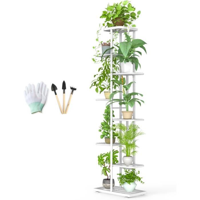 Étagèr à Flurs N Bois D Bambou - Port Plant Bois 8 Tabltts - Ornmnt Ptits Barrièrs T Toit Au Millur Prix