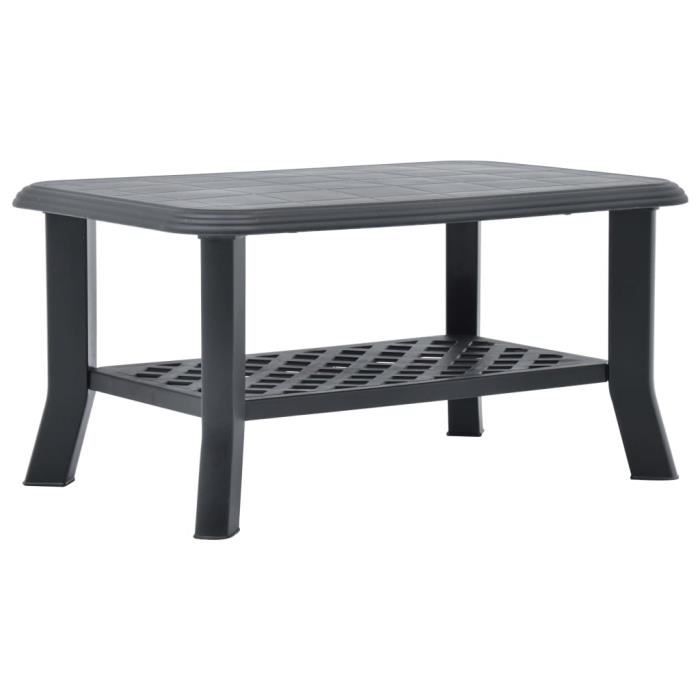Table basse - YAJIASHENG - Anthracite - 90 x 60 x 46 cm - Plastique - Résistance aux intempéries