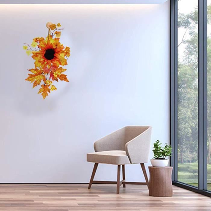 Fleurs Artificielles Automne - Lot De 5 Tiges Feuilles D'érable En Soie - 35 Cm - Résistantes Aux UV - Pour Décoration Intérieure Et Extérieure