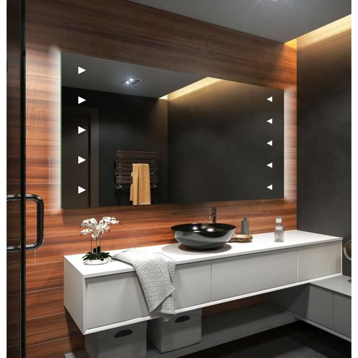 Miroir De Salle De Bain LED Sur Mesure Osaka - Éclairage Moderne à Fixation Murale