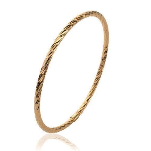 Bracelet Jonc Épais Plaqué Or 18 Carats 750//1000 Diamètre 6,2 CM