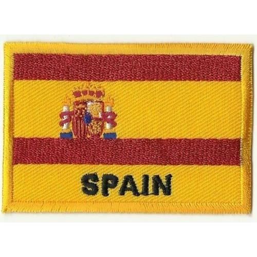 Patch Brodé Repassable Drapeau Espagne - écusson Couleur à Coudre Ou Coller