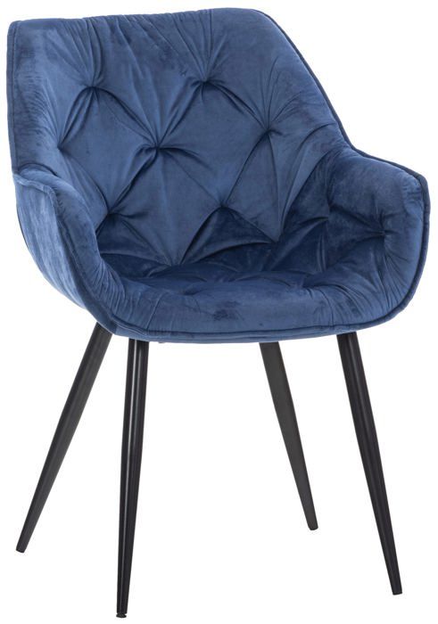 chaise de coiffeuse salon bureau rembourre confortable et moderne capitonne velours bleu