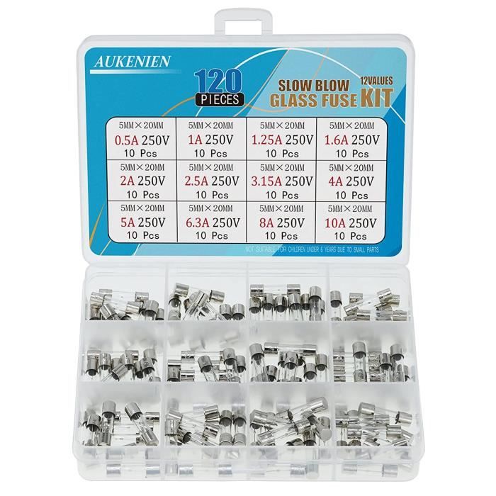 5x Fusibles Verre 3.6x10mm - T2.5A - Temporisu00e9- 250v