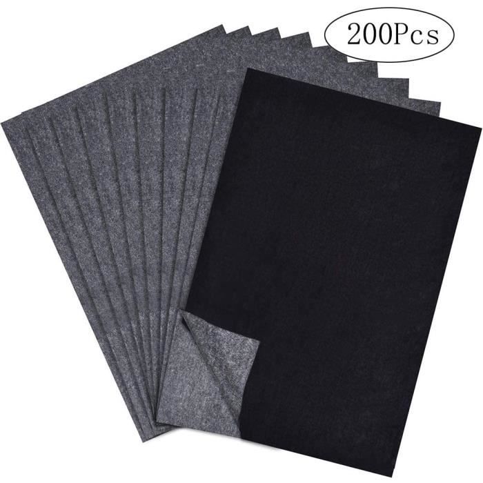 Supvox 100 feuilles de papier de transfert carbone papier calque de carbone papier graphite calque de transfert de carbone pour bois papier toile 