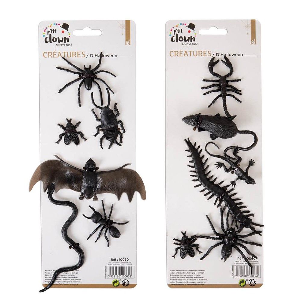 Faux insectes - Animaux et insectes assortis - Décoration de fête - Plastique - Intérieur - Mixte