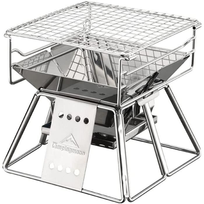 BARBECUE PORTABLE GRILL Charbon Bois Sac Rangement Usb Jardin Balcon