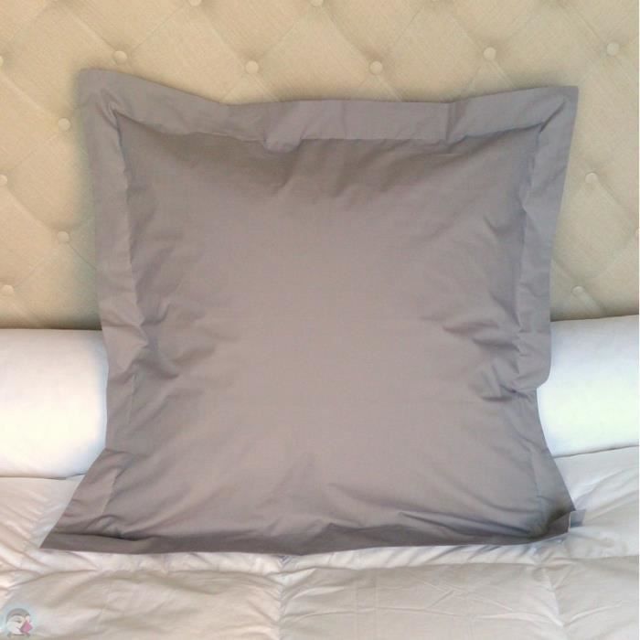 Taie d oreiller 60x60 cm gris clair - Achat / Vente taie d ...