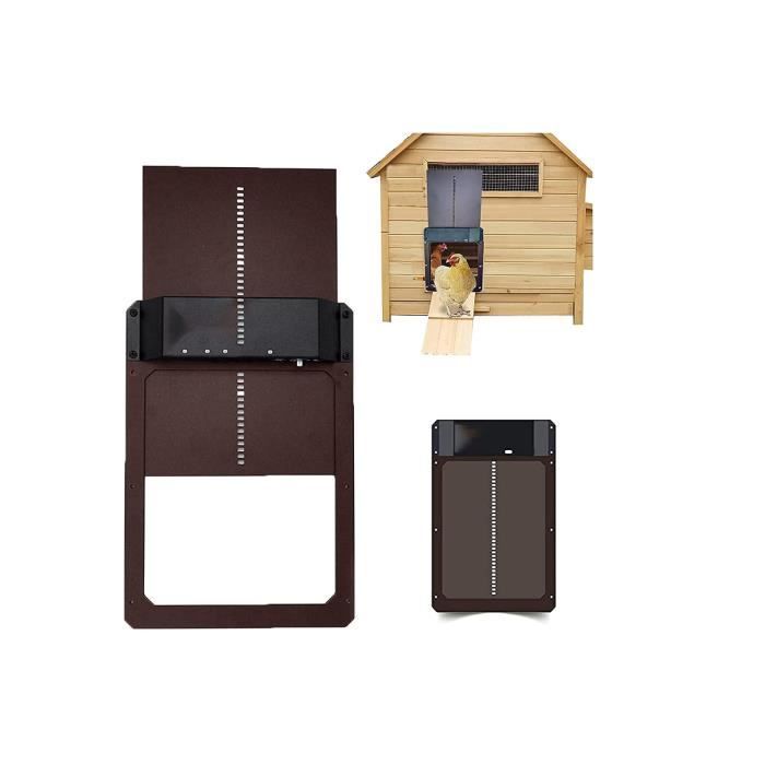 Porte Automatique De Poulailler Avec Télécommande Et Minuterie - Alimentation Secteur Ou Piles - Traction 3 Kg