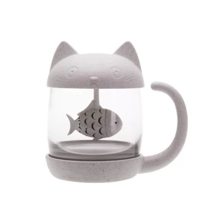 1 Pc Dessin Anime Creatif Chat Verre Tasse A The Bouteille D Eau Theiere Avec Filtre A Infuseur Pour La Infuseur Passoire A The Cdiscount Maison