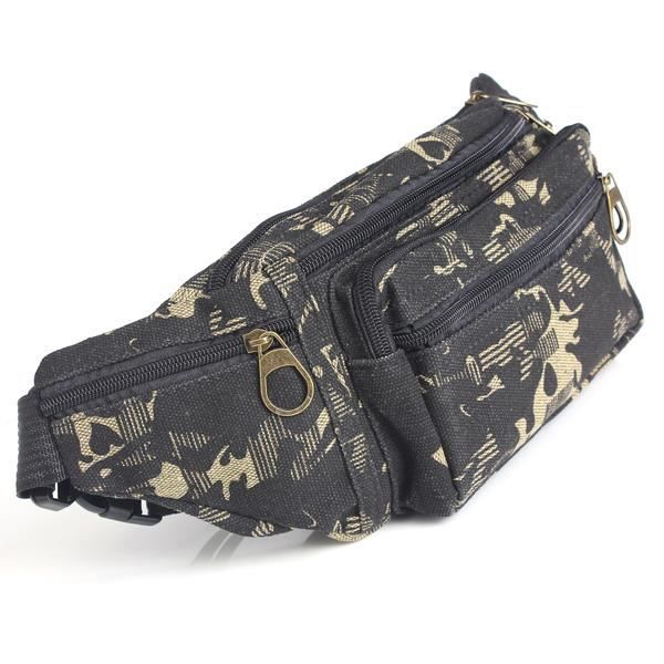 Sac Banane Camouflage Militaire - Nylon Résistant - 3 Compartiments - Sangle Réglable - Pour Sport Et Voyage