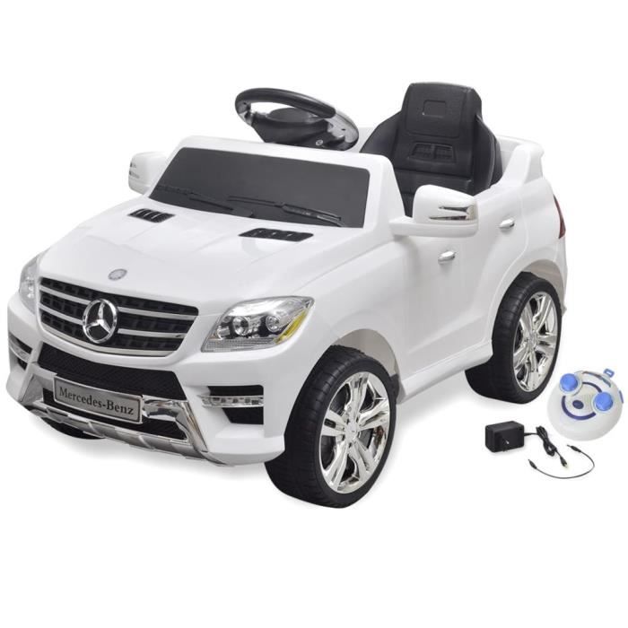 Voiture Electrique Pour Enfants Jouet Pour Bebe 3 A 7 Ans Mercedes Benz Ml350 Blanc 6 V Cdiscount Jeux Jouets