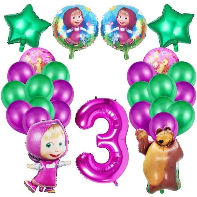Ballons de baudruche - Masha Et L'Ours - Décoration de fête - Rose - 10 pièces - Maison