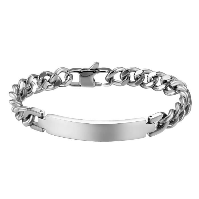 Oidea Gourmette pour homme en acier inoxydable or et argent/é