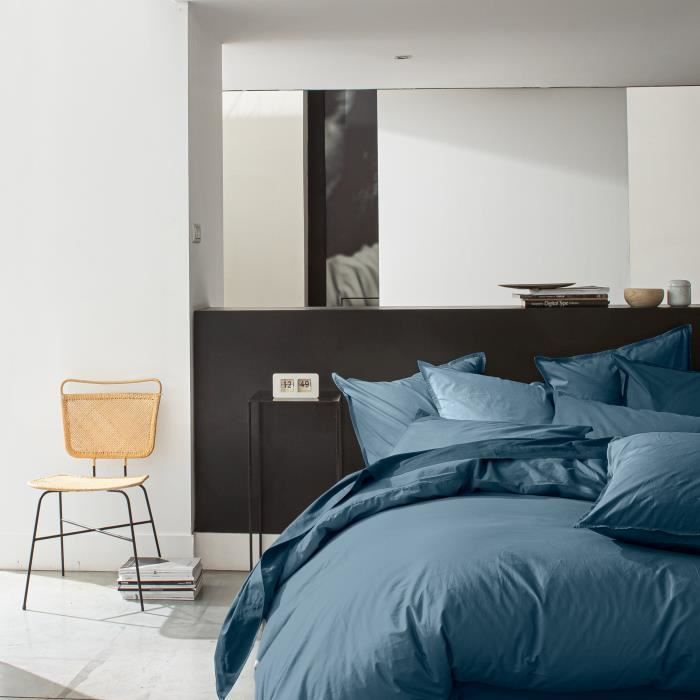 Oeko-tex Housse de Couette Unie Vert Émeraude 220x240cm 2 Personnes 100/% Coton 57 Fils