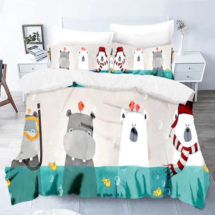 Housse de couette Ours en peluche rétro sur une chaise, machine à
