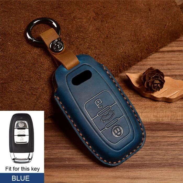 Étui pour clé télécommande de voiture en cuir véritable, couverture de clé  de voiture pour Volkswagen Blue set 02 - Cdiscount Auto