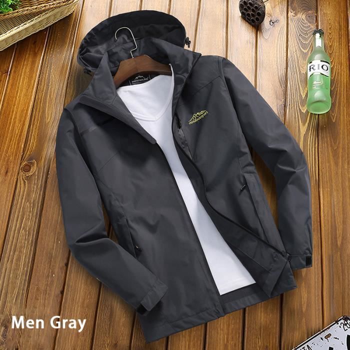 Couleur Homme Gris taille XXXL veste de randonnée imperméable pour hommes,  vêtements d'escalade, de Camping, - Cdiscount