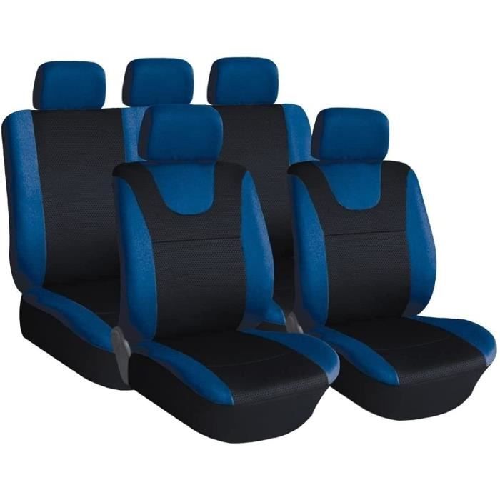 Ensemble complet de housses de siège de voiture avant et arrière, tissu  respirant, résistant à lusure, facile à installer (bleu ma - Cdiscount Auto