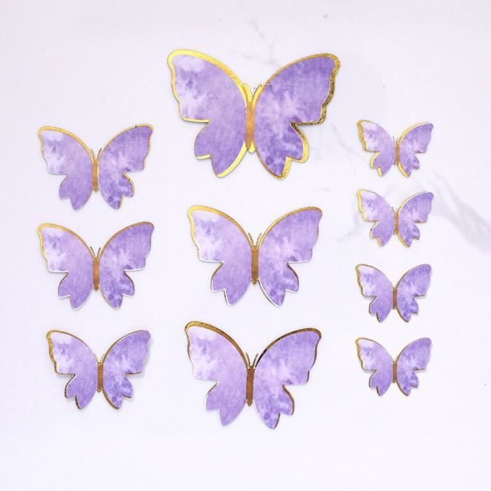 Paquet de 9 papillons Papillon 3D jolis roses Décor papillon rose Décoration  de mariage Papillon en papier rose Papillon de fête -  France