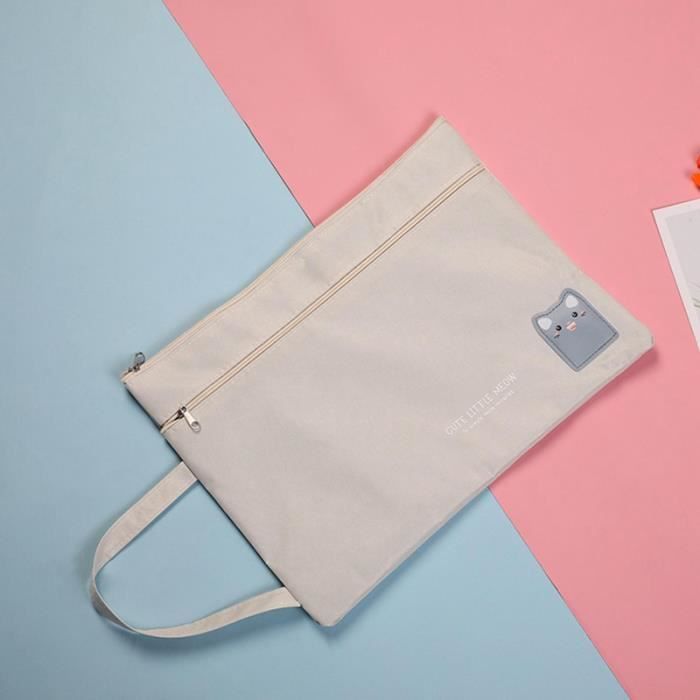 couleur OSS24975BG2 Porte Documents A4 en tissu Oxford pochette pour Documents Double couche sac de burea