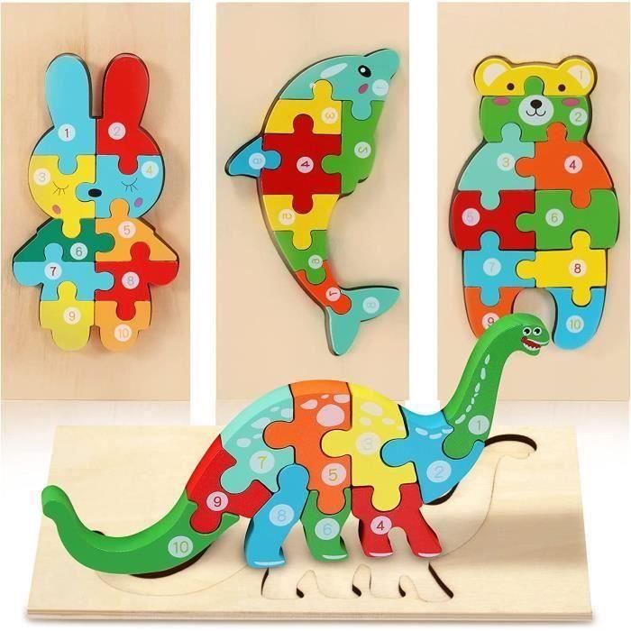 Jouet Bébé - Puzzles en Bois, Jouets Montessori Enfant 1 2 3 4 Ans