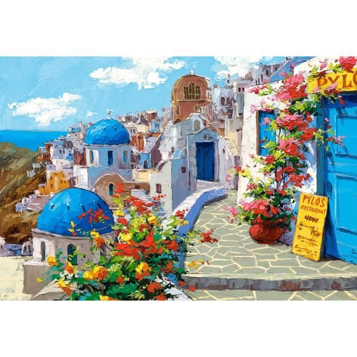 Puzzle 2000 pièces - CASTORLAND - Spring in Santorini - Paysage et nature - Adulte - Intérieur