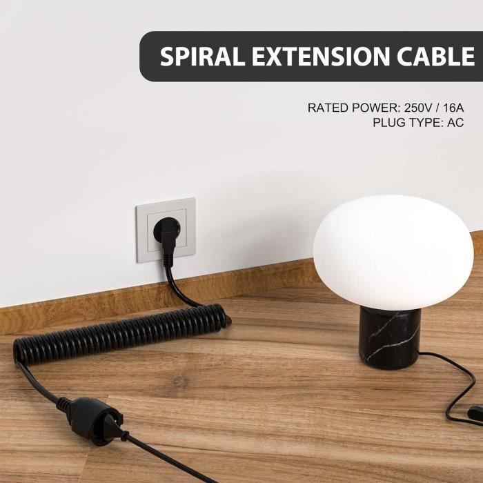 Rallonge Câble Spiralé 230V 0.8 M à 3 M Câble Spiralé