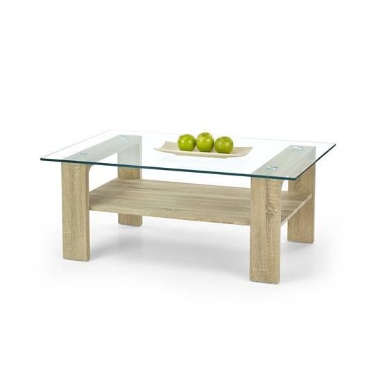 Table Basse Verre Nate Bois Clair Achat Vente Table Basse
