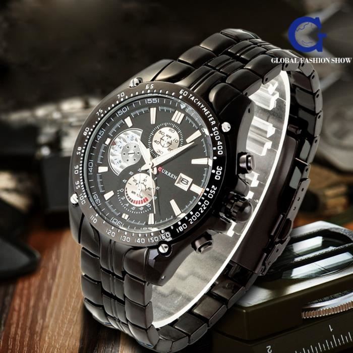 Luxe Montre Militaire Homme Pleine Acier Montres Bracelet Mode éTanche  Relogio Masculin - Cdiscount Bijouterie