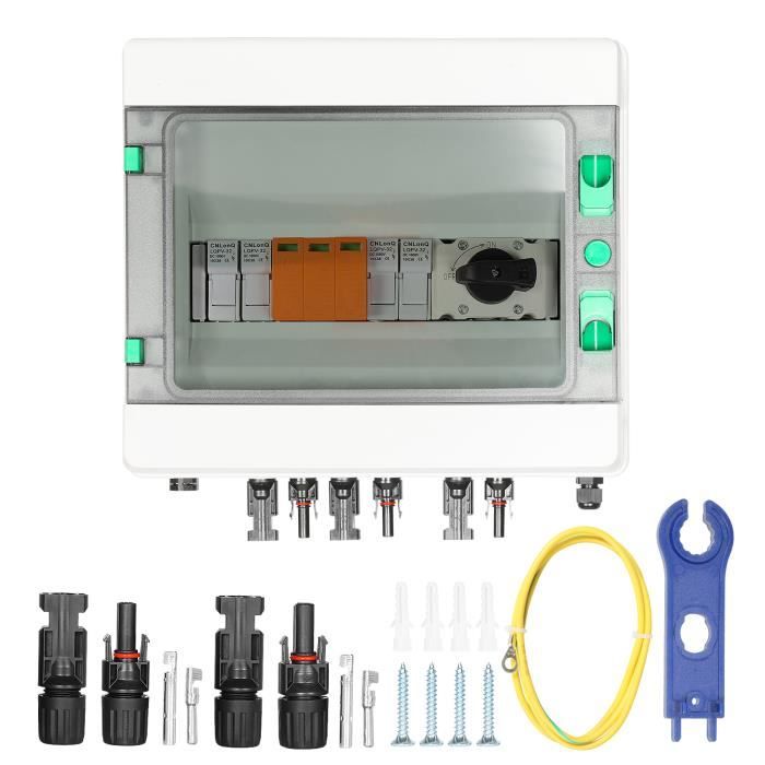 Boîte De Jonction Solaire 2 En 1 Avec Disjoncteur 32A Et Parafoudre DC 500V