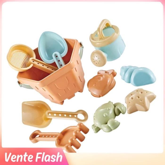 Pstuiky Jouets De Plage, 11 Pcs Jouets De Bac à Sable Pour Enfants Avec Seau Pliable - Ensemble De Jouets De Sable Pelle Râteau De Sable Moules De Sable Jouet De Jardin