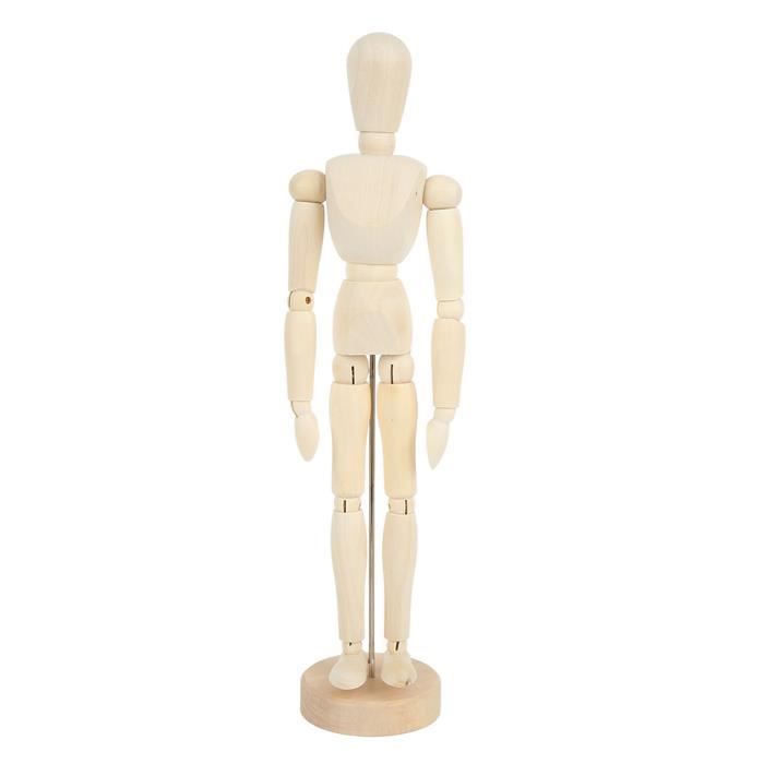 Mannequin Bois Articulé 20 Cm – Figurine Flexible Pour Dessin, Peinture & Décoration – Modèle Artistique Homme Bois