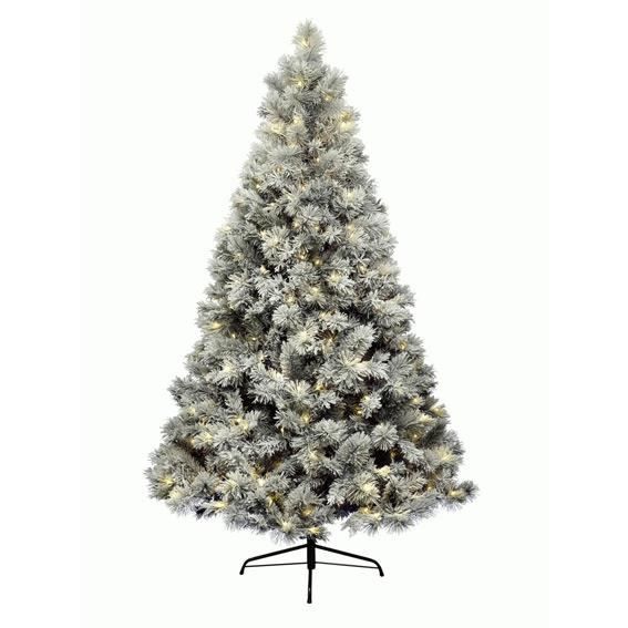 Sapin de Noël Vancouver lumineux 288LED H180 cm Vert enneigé