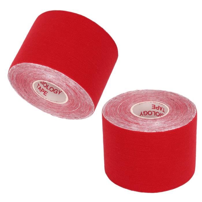 Fafeicy Tape Kinesiology 5cm x 5m, Bande Adhésive Musculaire Rouge ...
