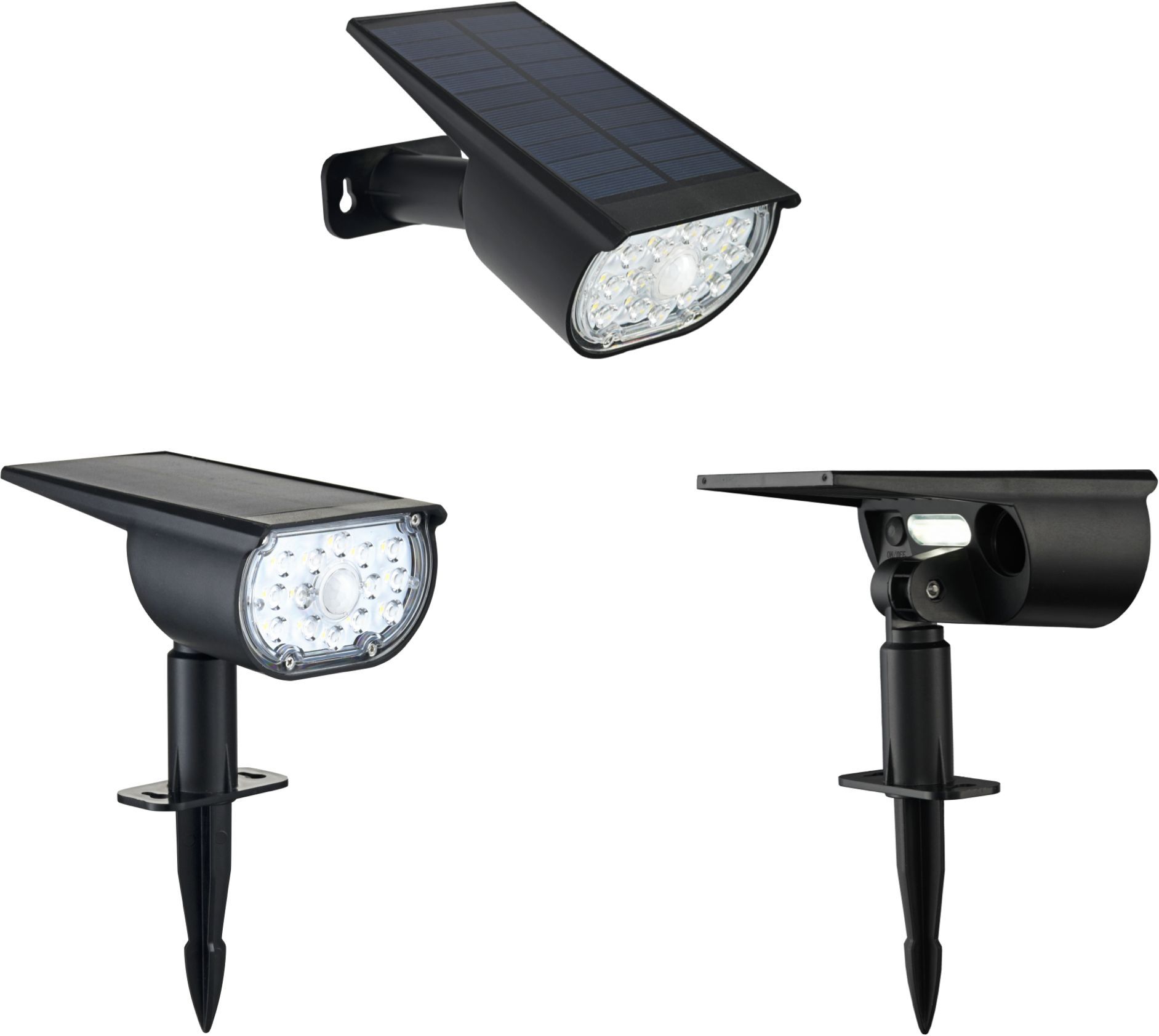 Spot solaire à planter - GALIX - G2603 - 300 Lumens Double éclairage (option Applique) - Détecteur de présence