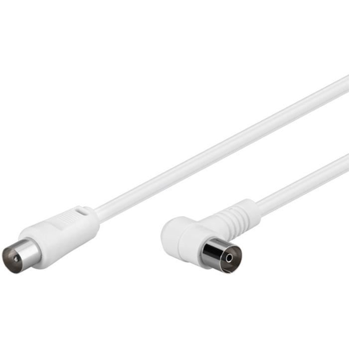 Câble Antenne Coaxial Goobay 50719 - Double Blindage 80 DB, Longueur 3.5 M, Fiche Blindée