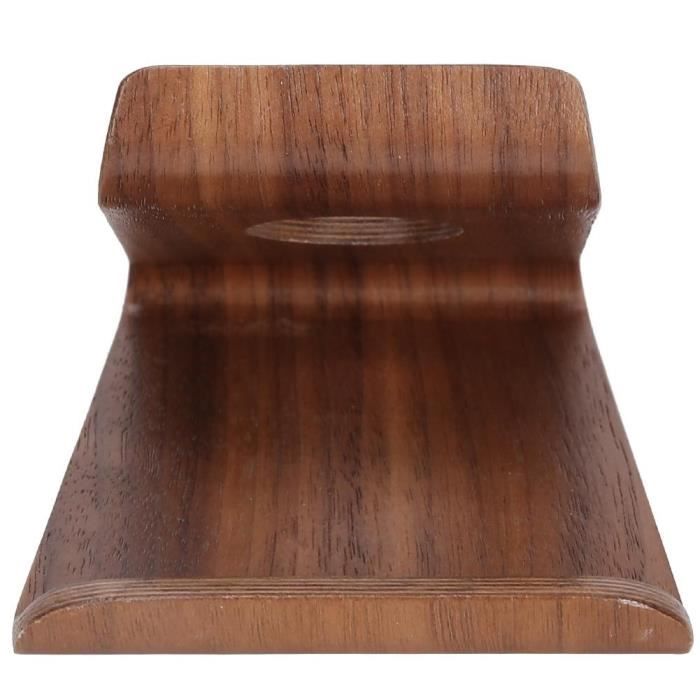 Support Pour Téléphone Portable En Bois De Noyer - Dimensions 10 X 7,5 X 6 Cm - Design Stable Triangulaire - Pour Bureau, Rangement Déco