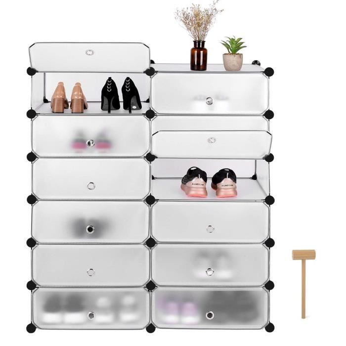 Homfa Etagere A Chaussures Modulable 12 Cubes Armoire A Chaussures