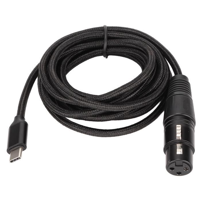 3 M)Câble USB C Vers XLR Femelle Câble De Microphone De Type C