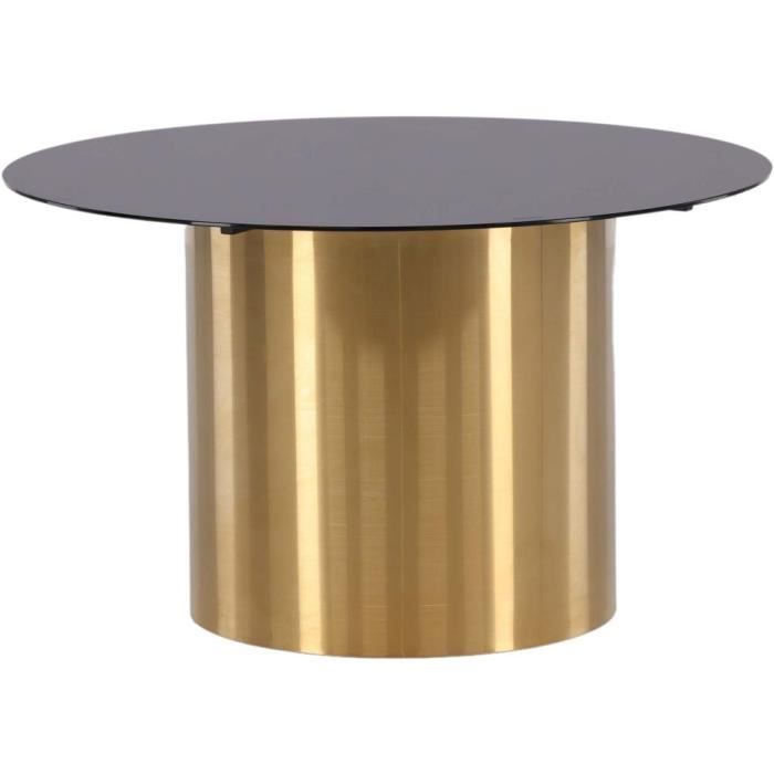 table ronde en verre fumé - jardindeco - ystad noir - contemporain - design - 80cm